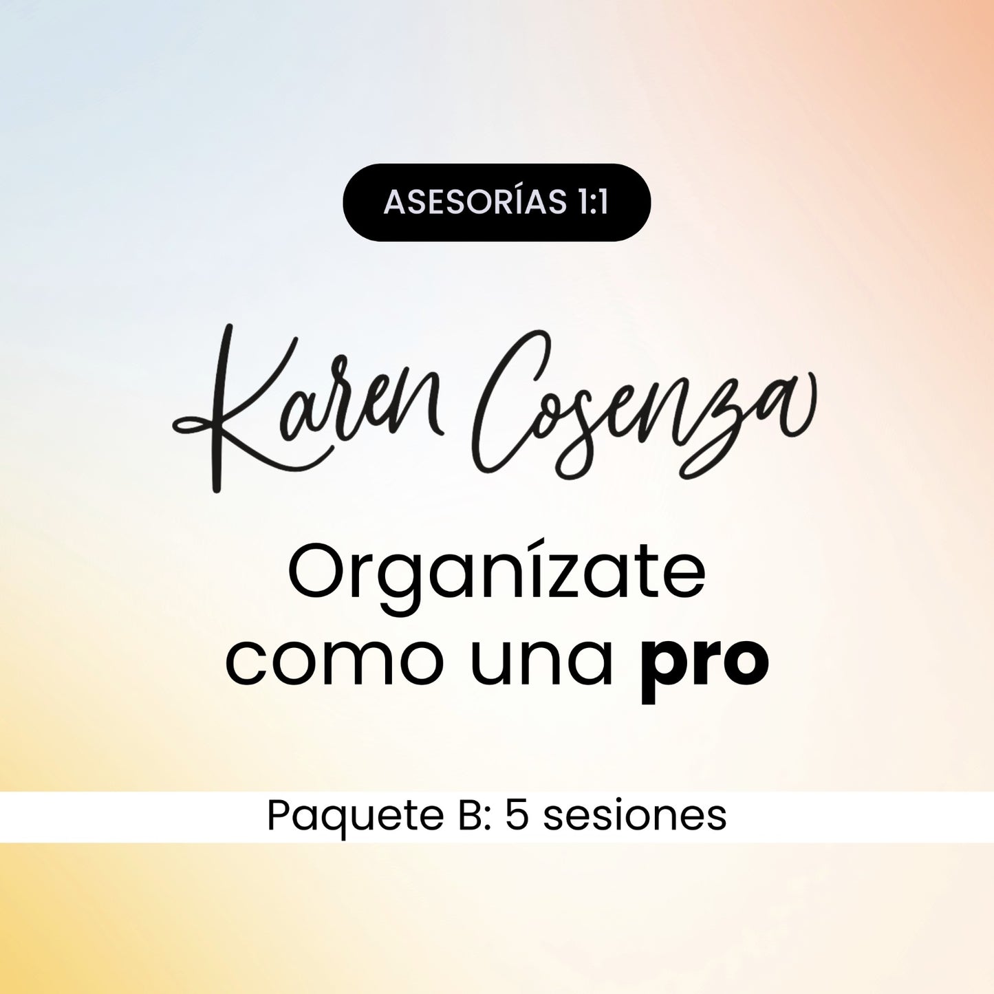 Asesorías 1:1 - Organízate como una Pro (Paquete A: 5 sesiones)